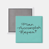 Aimant Planifier, exécuter, répéter en TURQUOISE (Recto/Verso)