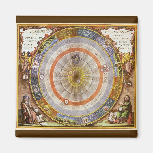 Aimant Planisphère céleste copernicien d'astronomie vinta (Devant)
