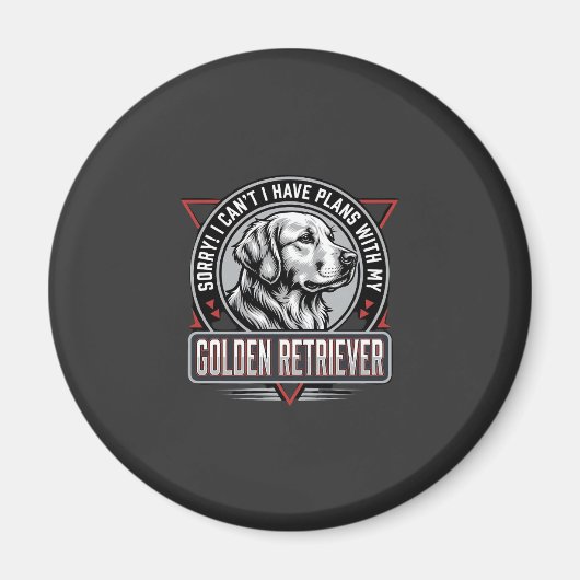 Aimant Plans de Retriever doré Conception de badge de chi (Devant)