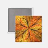 Aimant Plante d'automne, art abstrait fractal feuille mod (Recto/Verso)