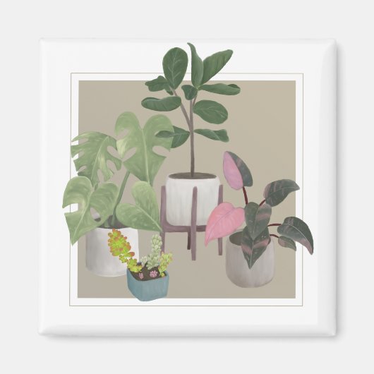 Aimant Plantes de maison. (Devant)