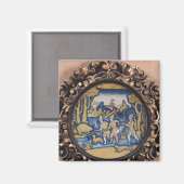 Aimant Plaque décorée avec scène de chasse (Recto/Verso)