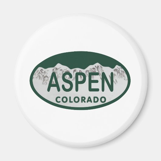 Aimant Plaque d'immatriculation Aspen Colorado (Devant)