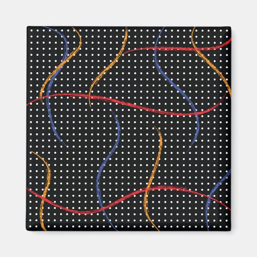 Aimant Plaque et points de peinture rétro (Devant)