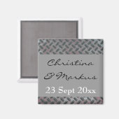 Aimant Plaque métallique en acier Motif Manly Mariage (Recto/Verso)