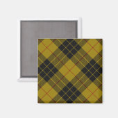 Aimant Plaque noire jaune tartan MacLeod (Recto/Verso)