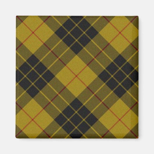 Aimant Plaque noire jaune tartan MacLeod (Devant)
