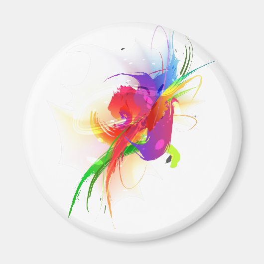 Aimant Plaques de peinture Abstraites Rainbow Lorikeet (Devant)