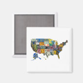 Aimant Plaques d'immatriculation américaines - tous les é (Recto/Verso)