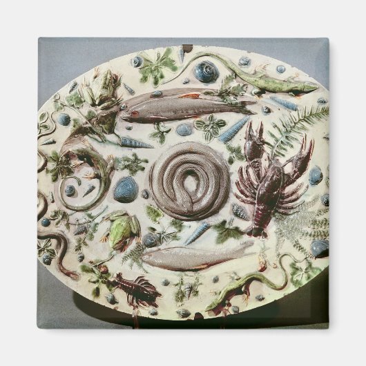 Aimant Plat de Rustique Figuline avec un arrière - plan b (Devant)