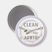 Aimant Plate and Silverware Clean Dirty Dishwasher (Recto/Verso)