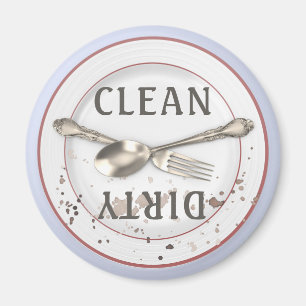 Aimant Plate and Silverware Clean Dirty Dishwasher