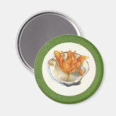 AIMANT PLATEAU DE POISSON VERT OCÉAN AVEC ACCENT ORANGE (Recto/Verso)