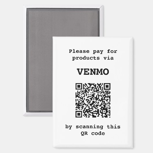 Aimant Plateforme de paiement personnalisable Code QR (Recto/Verso)
