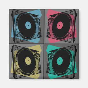 Aimant Platines Tourne-disques Pop Art Rétro