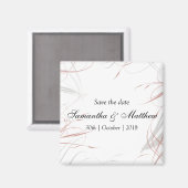 Aimant Plats gris et roses bleus Enregistrer la date (Recto/Verso)