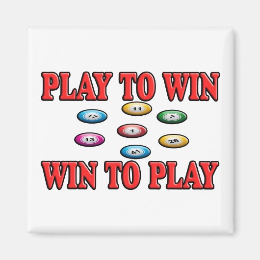 Aimant Play To Win - Win To Play - Keno (Devant)
