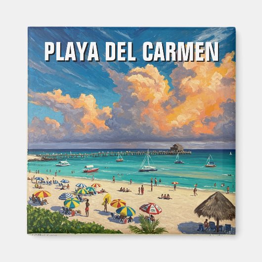 Aimant Playa Del Carmen Mexique Travel Plage (Devant)