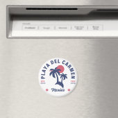 Aimant Playa del Carmen Palm Tree Retro 80s Playa mexicai (In Situ (Lave-vaisselle))