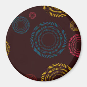 Aimant Playful, coloré, tendance, cercles rayés cool