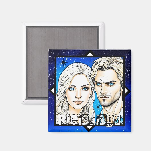 Aimant Pleiadians Extra Terrestres Course avec étoiles (Recto/Verso)