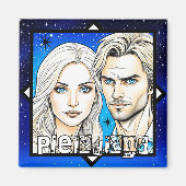 Aimant Pleiadians Extra Terrestres Course avec étoiles (Devant)