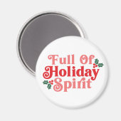 Aimant Plein d'esprit de vacances - Typographie festive (Recto/Verso)