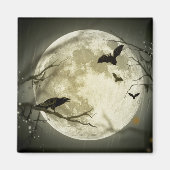 Aimant Pleine lune avec chauves-souris et corbeau (Devant)