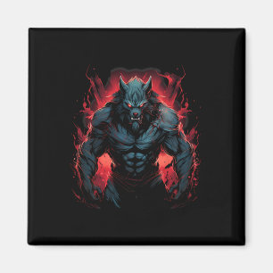 Aimant Pleine lune de loup-garou effrayant Costume d'Hall