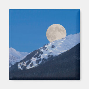 Aimant Pleine lune Sur Alyeska Station De Ski, Alaska