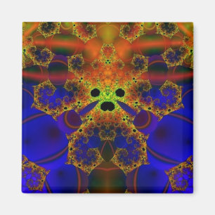 Aimant Pleurer Art fractal bleu et jaune