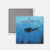 Aimant Plongée de requin Plongée plongée (Recto/Verso)