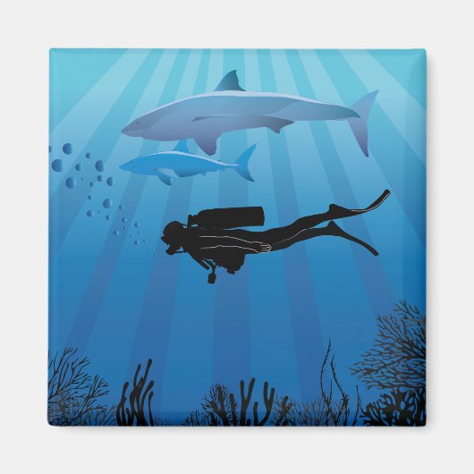 Aimant Plongée de requin Plongée plongée (Devant)