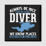 Aimant Plongée Funny Diver Plongée<br><div class="desc">Si vous aimez explorer l'océan,  cet art de plongée cool est fait pour vous ! Des cadeaux parfaits pour les plongeurs,  les maîtres de plongée et les instructeurs qui passent la plupart de leur temps sous l'eau.</div>