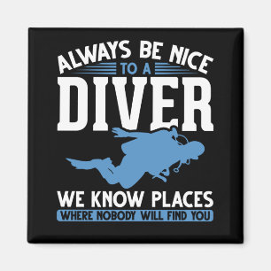 Aimant Plongée Funny Diver Plongée