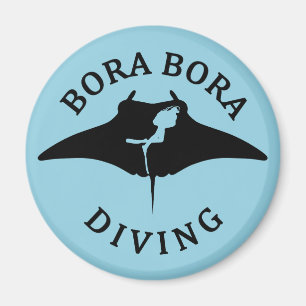 Aimant Plongée Sous-Marine Avec Raies Manta À Bora Bora