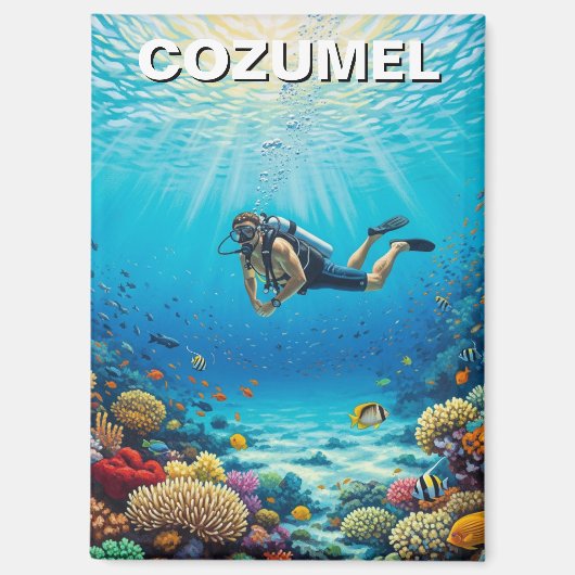 Aimant Plongeur à Cozumel au Mexique (Recto)