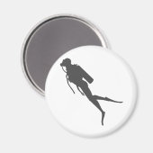 Aimant Plongeur à voile silhouette noire (Recto/Verso)