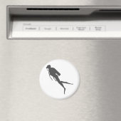 Aimant Plongeur à voile silhouette noire (In Situ (Lave-vaisselle))