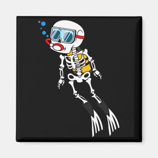 Aimant Plongeur squelette Halloween plongée sous-marine (Devant)