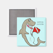 Aimant Plongez ! Caricature de requin affamé (Recto/Verso)