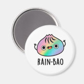 Aimant Pluie-bao Funny Arc-en-ciel Dimsum Bao Pun (Recto/Verso)