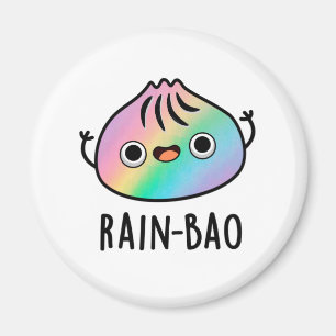 Aimant Pluie-bao Funny Arc-en-ciel Dimsum Bao Pun