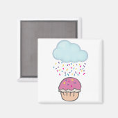 Aimant Pluies sur Cupcake (Recto/Verso)