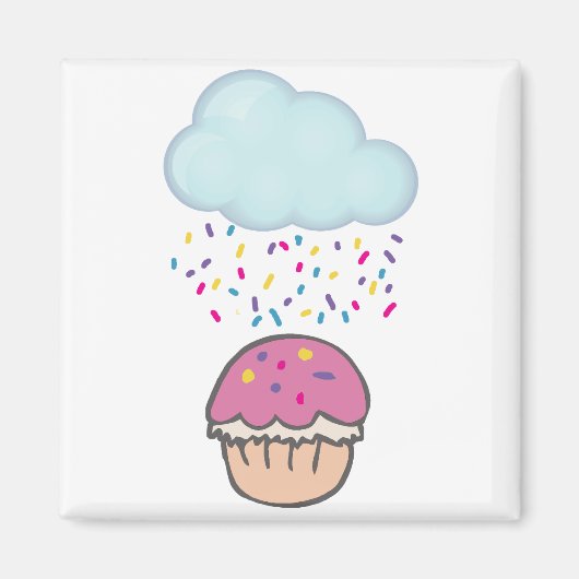 Aimant Pluies sur Cupcake (Devant)