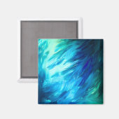 Aimant Plume Abstrait Bleu Vert (Recto/Verso)
