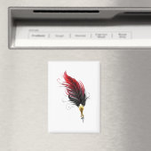 Aimant Plume rouge avec pointe en or (In Situ (Lave-vaisselle))