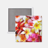 Aimant Plumeria Frangipani Hawaii Fleur Customisée (Recto/Verso)