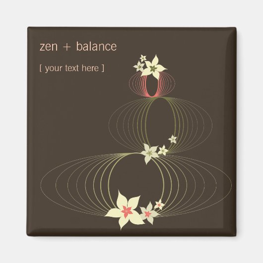 Aimant Plumeria rose Frangipani Fleurs chic Ikebana Zen (Devant)