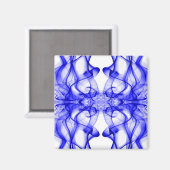 Aimant Plumes de fumée bleue sur blanc (Recto/Verso)